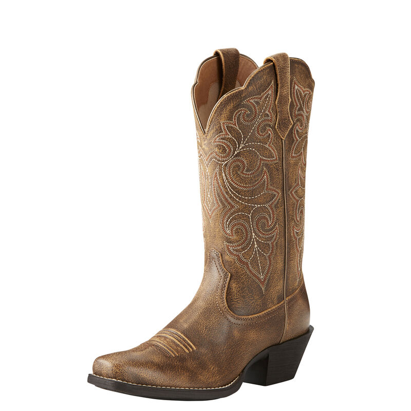 Ariat Round Up Square Toe - Naisten Ruskea Bootsit ( ETPZSX-453 )